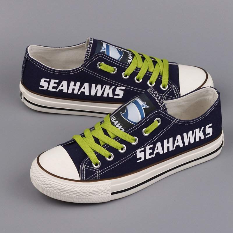 Women's NFL Seattle Seahawks Repeat Print Low Top Sneakers 005